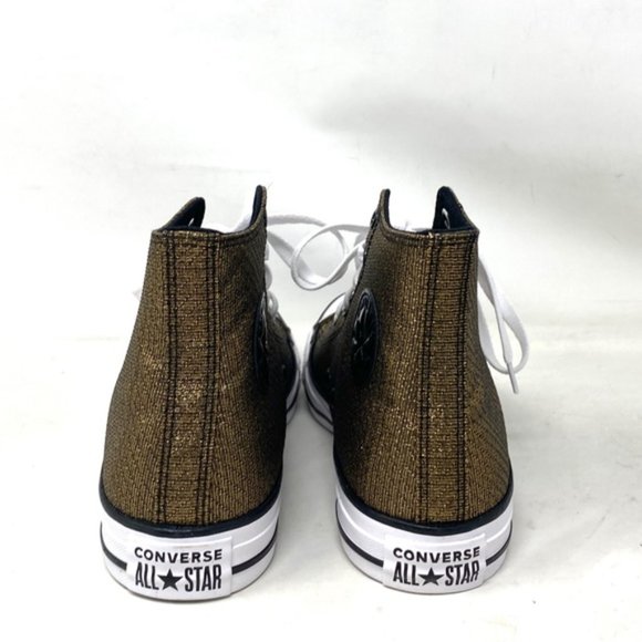 Converse Chuck Taylor Shoes Black Gold Canvas Kid Women Casual Sneakers A05388F - Picture 6 of 9